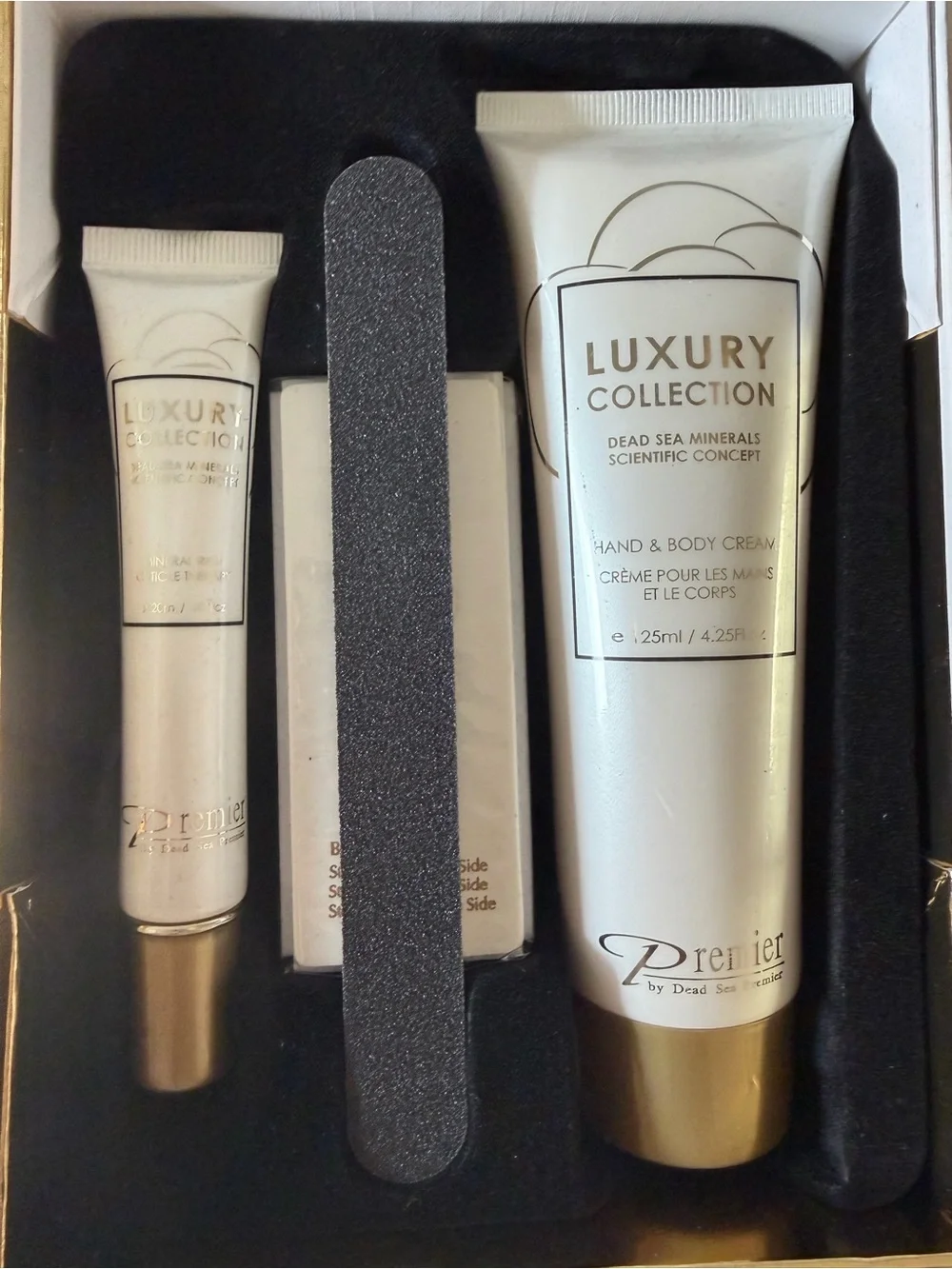 Premier Luxury Nail Care Set – White & Gold Accent